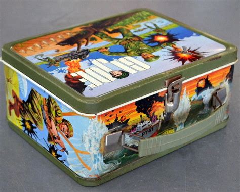 value ca 1967 g.i joe metal lunch box|Vintage 1967 GI Joe Metal Lunch Box Very Good Condition NO .